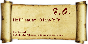 Hoffbauer Olivér névjegykártya